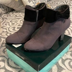 ANDIAMO SIZTY SIXTH GREY FAUX SUEDE BOOTIE BOOTS